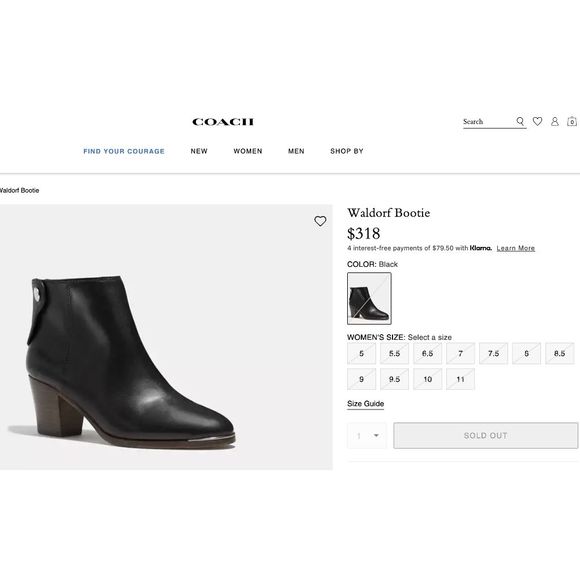 Coach Waldorf Bootie Black Polished Calf Leather Boots, Size 8.5, MSRP $318 - Picture 3 of 14